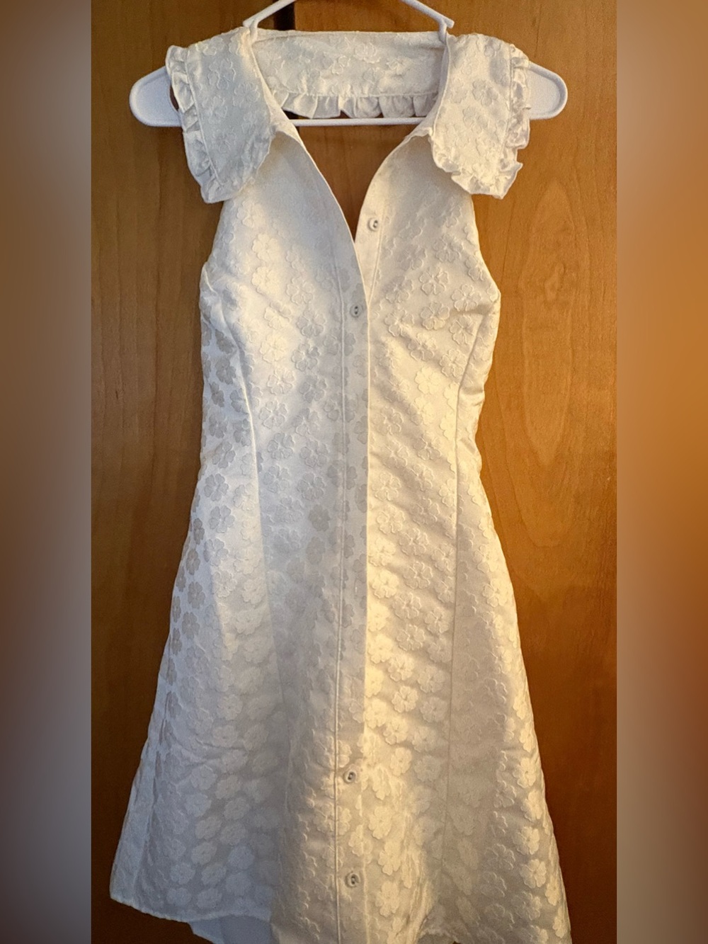 Lulus - NWT - L - Sleeveless White Floral Lace A-Line Dress
